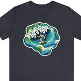 Vibrant Surfer Unisex Short Sleeve Tee - Subtle Blue M